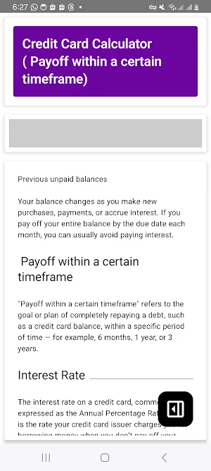 Credit Card Calculator Screenshot 3