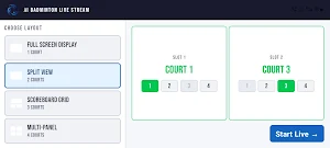 AI Badminton Live Stream Screenshot 3