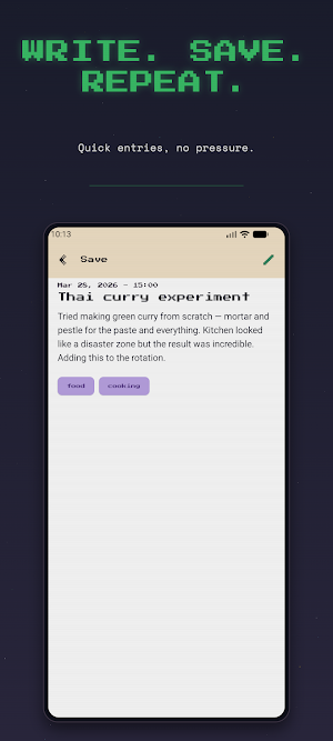 Retro Journal Screenshot 2