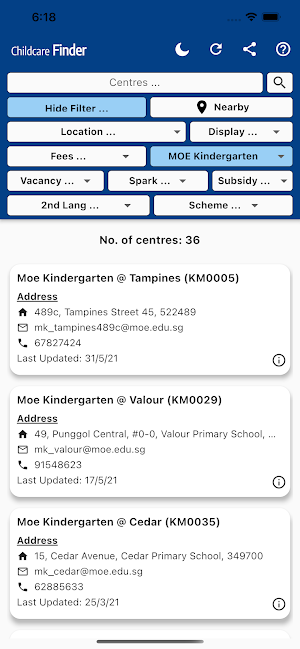 Childcare Finder Singapore Screenshot 1
