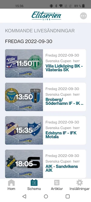 Elitserien Live Screenshot 0