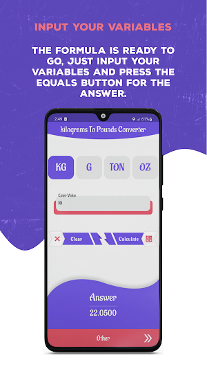 Kilograms to Pounds Converter Screenshot 1