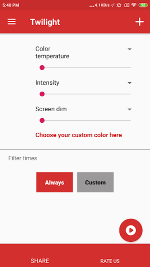 Twilight Blue Light Filter Screenshot 1