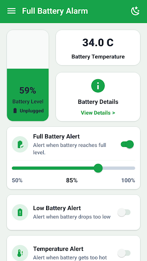 Full Battery Alarm Screenshot 2