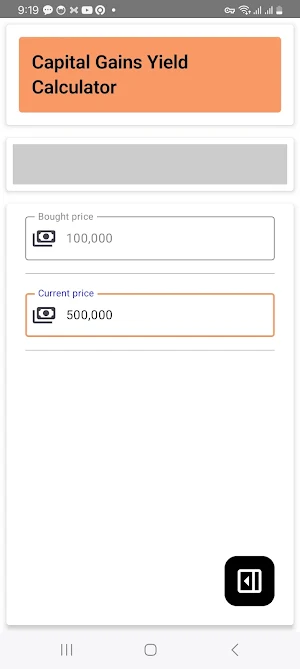 Capital Gains Yield Calculator Screenshot 3