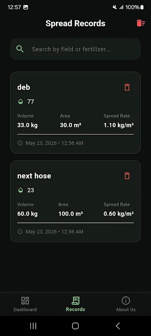 Fertilizer Spread Tracker Screenshot 2