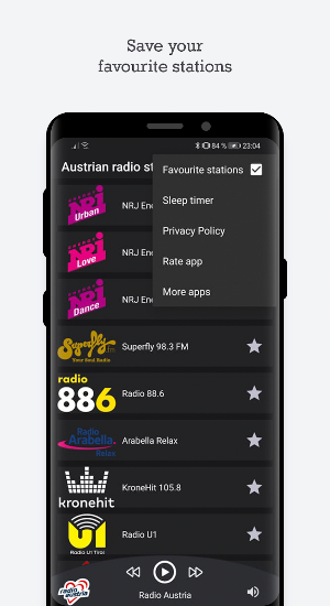 Austrian radio stations Screenshot 2