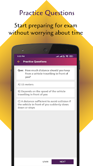 RTO Exam- Driving License Test Screenshot 3