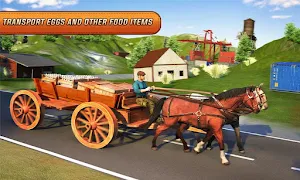 Farm Horse Cargo Cart Transport Offroad Taxi Games Screenshot 0
