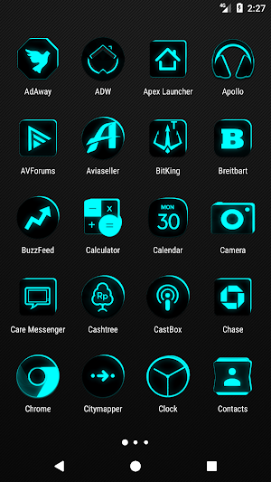 Flat Black and Cyan Icon Pack Free Screenshot 1