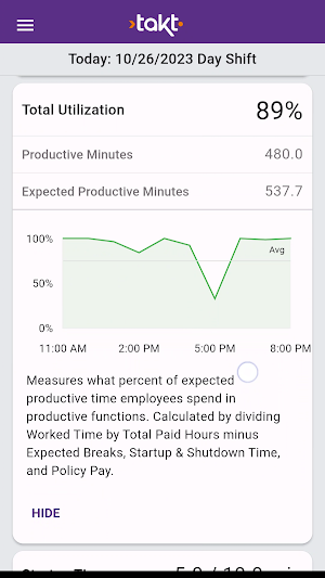 Takt Employee App Screenshot 2