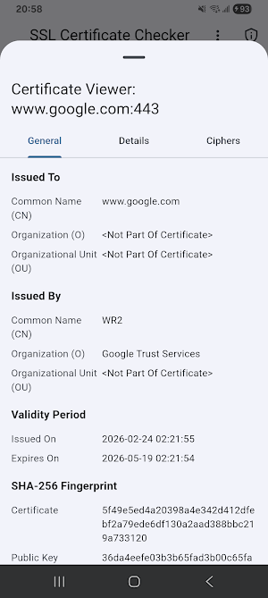 SSL Certificate Checker Screenshot 1