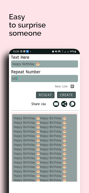Text Repeater(repeat any text) Screenshot 3