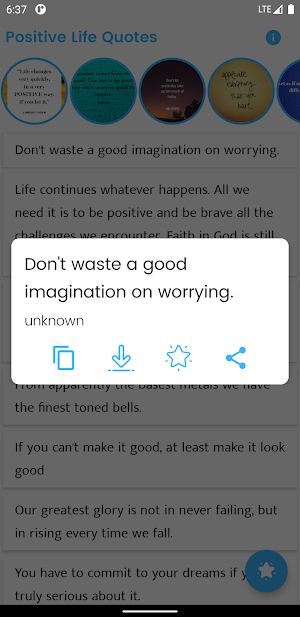 Positive Life Quote and Saying Screenshot 0