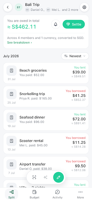 MoneyRabbit: Split & Budget Screenshot 1