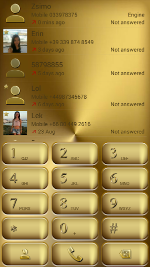 Dialer Solid Gold Theme for Drupe and ExDialer Screenshot 0