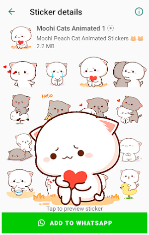 Mochi Peach Cat Animated Stickers for WhatsApp Screenshot 0