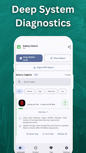 Battery Snitch: WakeLock Audit Screenshot 1