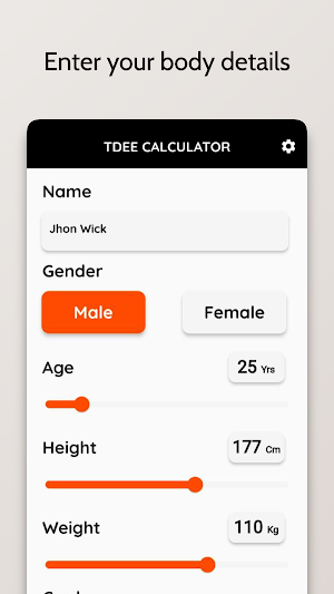 TDEE Calculator Screenshot 1
