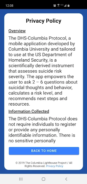 DHS-Columbia Protocol Screenshot 3