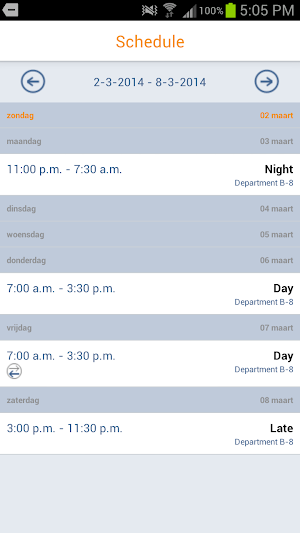 ORTEC Employee Self Service Screenshot 1