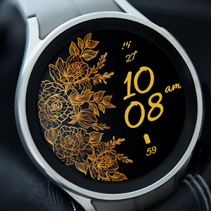 Flower Gold Watch Face Screenshot 0