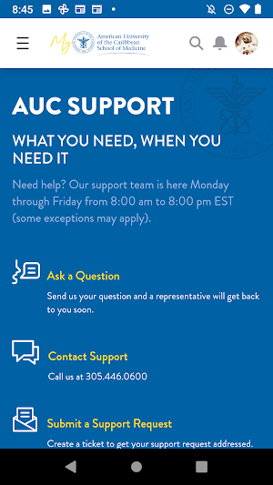 My AUC Med: Student Portal Screenshot 3
