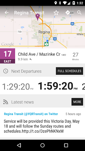 Regina Transit Bus - MonTransit Screenshot 1