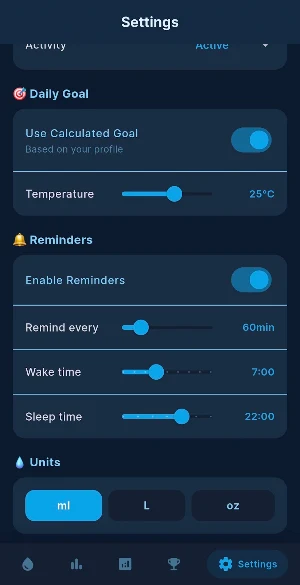 Water Tracker Reminder Screenshot 1