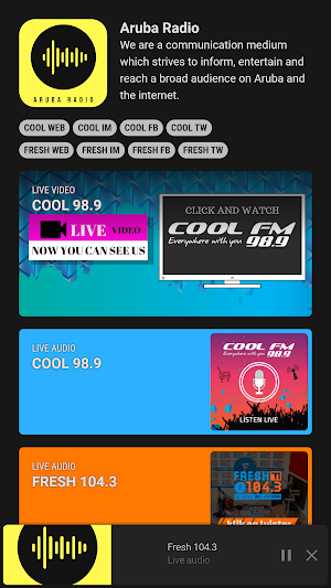 Aruba Radio Screenshot 2