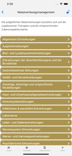 Mammakarzinom onkowissen Screenshot 2