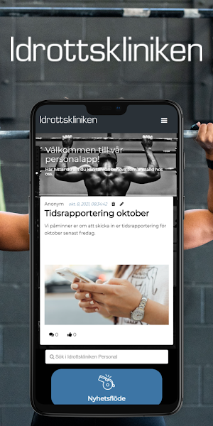 Idrottsklinikens personalapp Screenshot 0