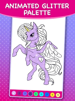 Unicorns Coloring By Numbers Screenshot 0