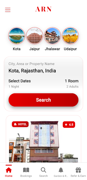 ARN: Hotel Booking App Screenshot 1