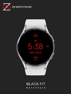 Black Fit Watch Face Screenshot 0
