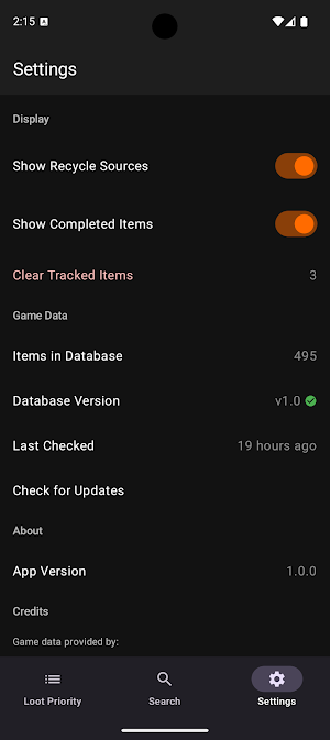 Raiders Loot Item Tracker Screenshot 3