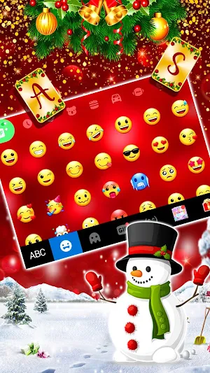 Gold Red Christmas Keyboard Theme Screenshot 1