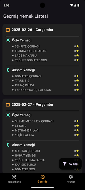 KÜN Yemek Listesi Screenshot 2