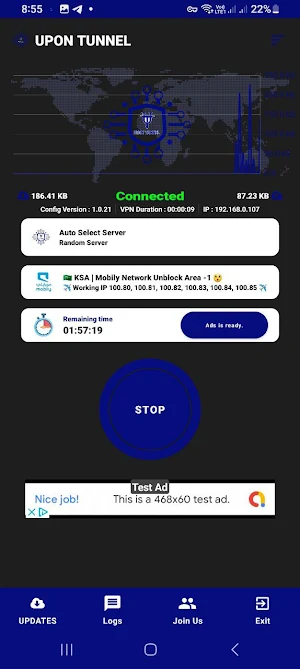 Upon tunnel vpn Screenshot 1