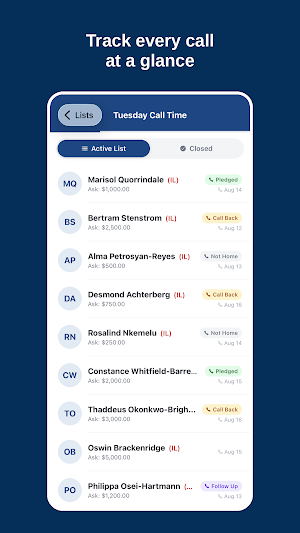 CallSheet Screenshot 2