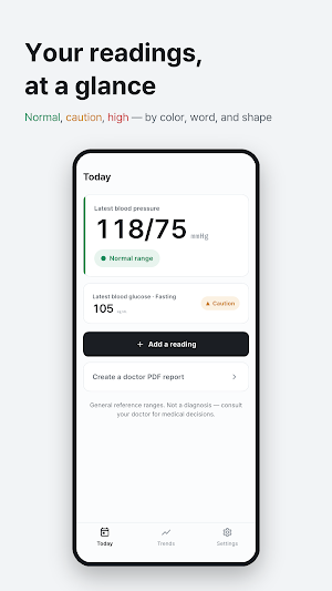 Blood Pressure Glucose Tracker Screenshot 0
