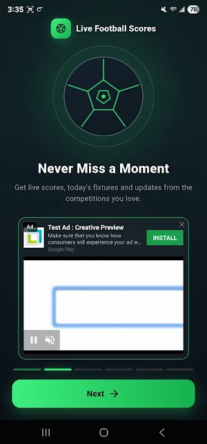 Playfy-Tv: Livescores Screenshot 0