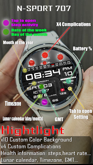 N-SPORT707 LegendDigital Watch Screenshot 2