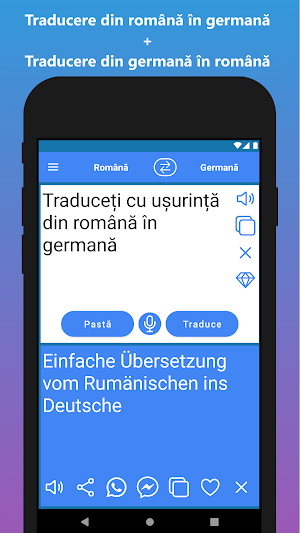 Romanian to German Translation Screenshot 1