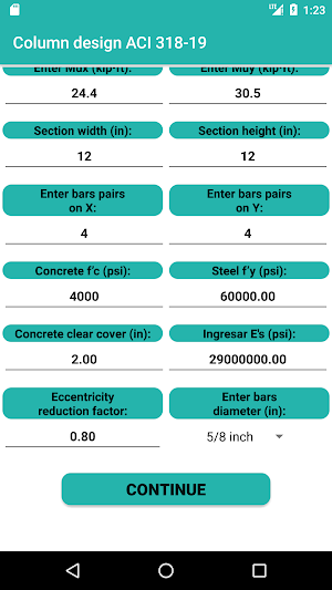 Column design ACI 318 - 19 LITE Screenshot 2