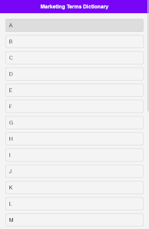 Marketing Terms Dictionary Screenshot 0