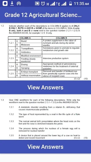 Grade 12 Agricultural Sciences Mobile Application Screenshot 2