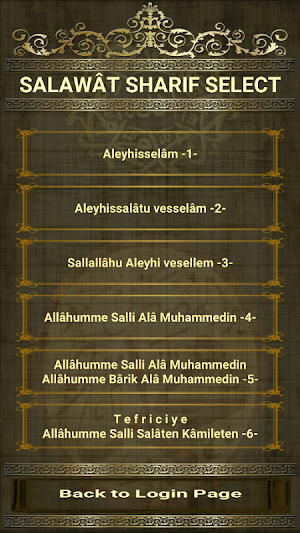 Salawât Sharifs Application Screenshot 1