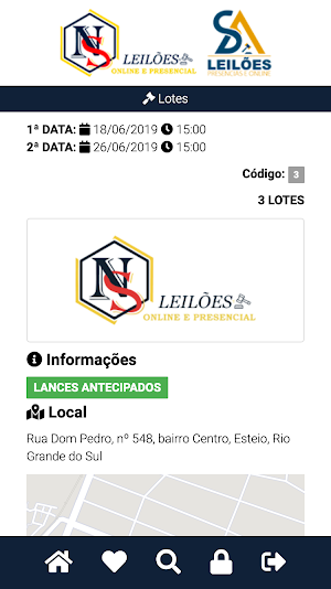 NS Leilões Screenshot 2