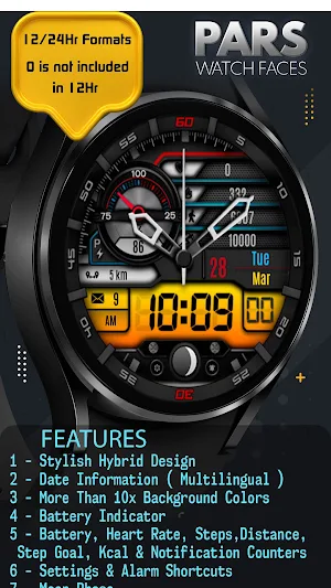 Pars Arios Hybrid Watch Face Screenshot 3